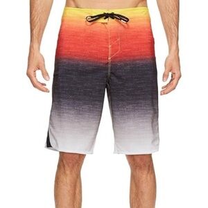 O'Neill Gradient Yellow Red Black & Grey Board Shorts  – Size 36 GUC